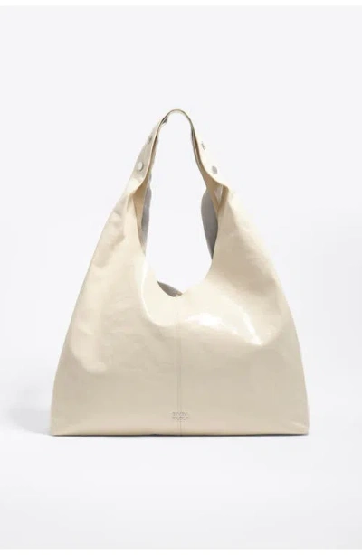 Bimba Y Lola Leather Maxi Bikini Paper Bag In White