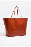 Bimba Y Lola Leather Maxi Shopper Bag In Orange