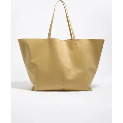 Bimba Y Lola Leather Maxi Shopper Bag Ss26 In Brown