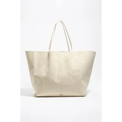 Bimba Y Lola Leather Maxi Shopper Bag Ss26 In White