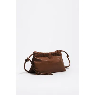 Bimba Y Lola Mini Logo-embossed Drawstring Shoulder Bag In Brown