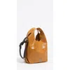 Bimba Y Lola Leather Mini Paper Bag In Brown