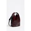Bimba Y Lola Leather Mini Paper Bag In Burgundy