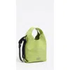 Bimba Y Lola Leather Mini Paper Bag In Green