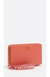 Bimba Y Lola Leather Rigid Upper Wallet In Pink
