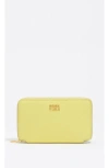 Bimba Y Lola Small Rigid Leather Coin Purse In Yellow