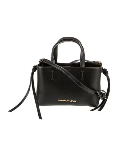 Pre-owned Bimba Y Lola Leather Top Handle Bag In Black
