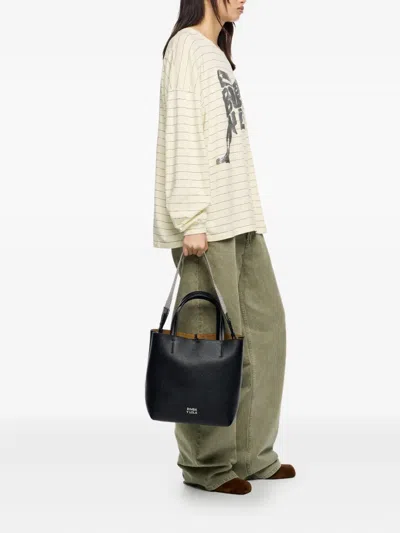 Bimba Y Lola Leather Tote Bag In Black