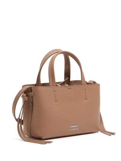 Bimba Y Lola Leather Tote Bag In Brown