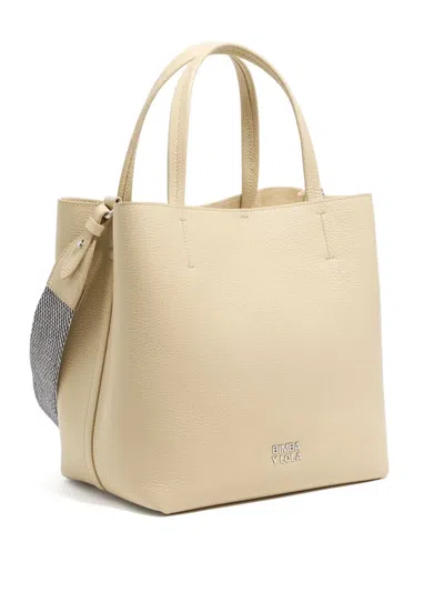 Bimba Y Lola Leather Tote Bag In Neutrals