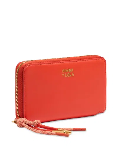 Bimba Y Lola Leather Wallet In Orange