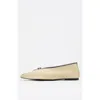 Bimba Y Lola Leather Zip Ballerina In Neutral