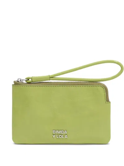 Bimba Y Lola Leather Zip-up Coin Purse In Green
