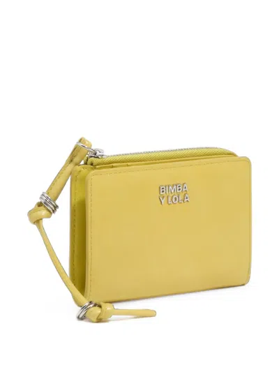 Bimba Y Lola Lemon Leather Compact Purse In Yellow