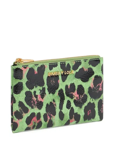 Bimba Y Lola Leopard Coin Purse In 绿色