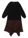 Bimba Y Lola Leopard-print Asymmetric Dress In Black