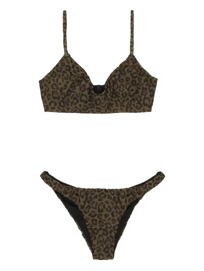 Bimba Y Lola Leopard-print Bikini In Brown