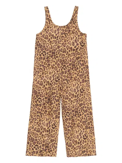 Bimba Y Lola Leopard-print Denim Jumpsuit