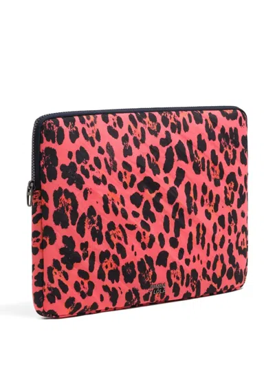 Bimba Y Lola Leopard-print Laptop Sleeve In Pink