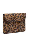 Bimba Y Lola Leopard-print Quilted Laptop Case In Brown