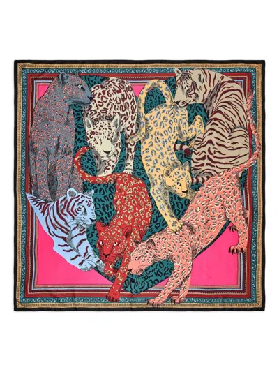 Bimba Y Lola Leopard-print Scarf In Black