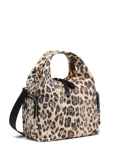 Bimba Y Lola Leopard-print Tote Bag In Brown