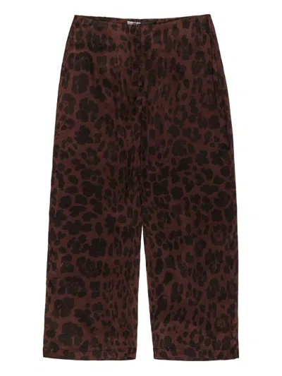 Bimba Y Lola Leopard-print Trousers In Brown
