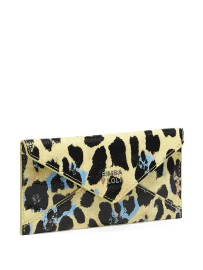 Bimba Y Lola Leopard-print Wallet In Yellow
