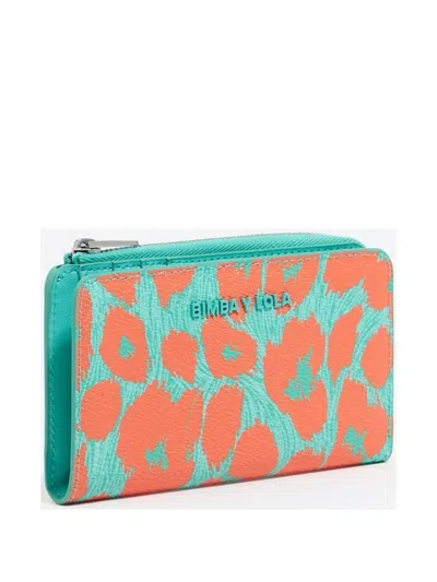 Bimba Y Lola Leopard-print Zip-around Wallet In Green