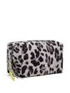 Bimba Y Lola Leopard-print Zip Make-up Bag In Gray