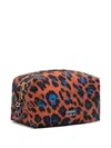 Bimba Y Lola Leopard-print Zip-top Make-up Bag In Brown