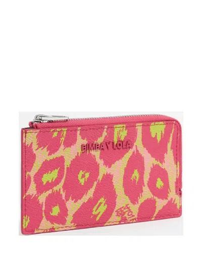 Bimba Y Lola Leopard-print Zip Wallet In Pink