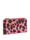Bimba Y Lola Leopard-print Zipped Cardholder In Pink