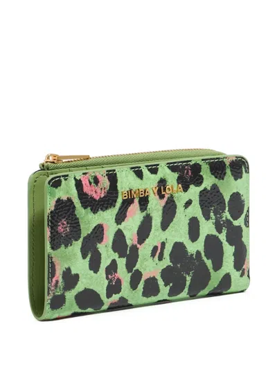Bimba Y Lola Leopard Wallet In Green