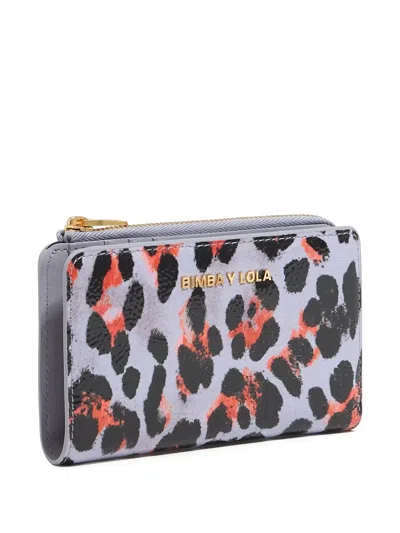 Bimba Y Lola Leopard Wallet In Gray