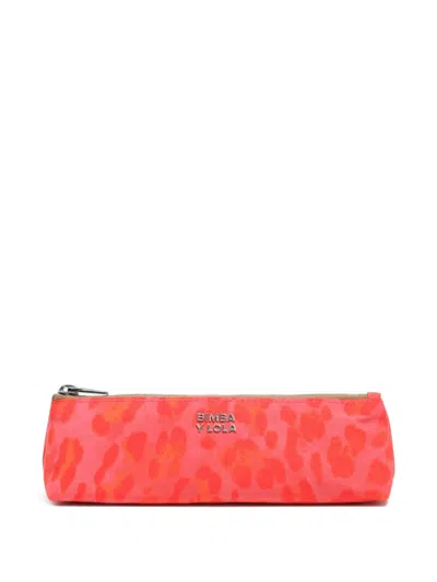 Bimba Y Lola Leopard Zip Makeup Bag In Pink