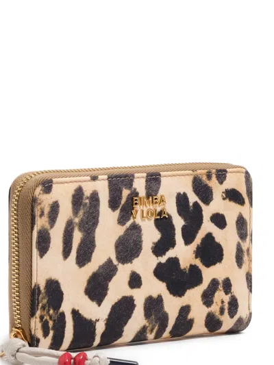 Bimba Y Lola Leopard Zip Wallet In Neutral