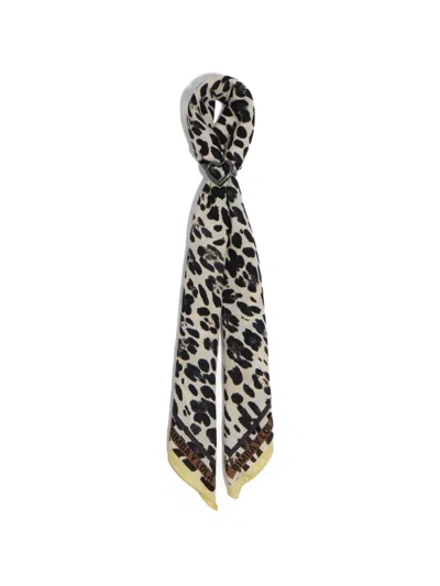 Bimba Y Lola Leopard-print Scarf Bag Charm In Black