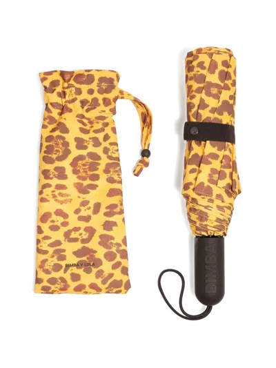Bimba Y Lola Leopard-print Umbrella In Brown