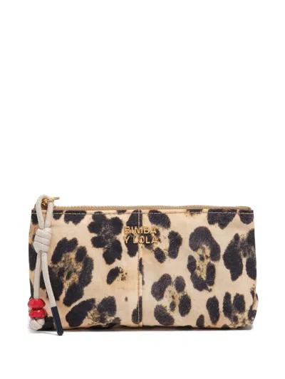 Bimba Y Lola Leopard-print Wallet In Neutral