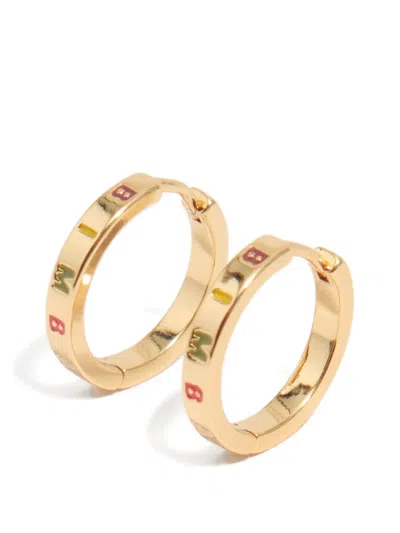 Bimba Y Lola Letter Hoop Earrings In Gold