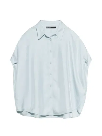 Bimba Y Lola Light Blue Flowing Cape Shirt