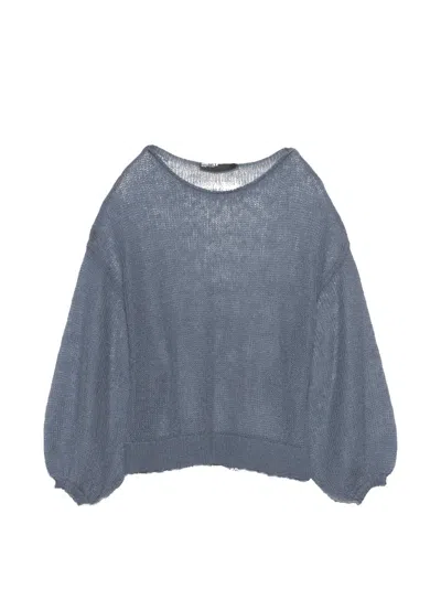 Bimba Y Lola Light Blue Mohair Boat-neck Sweater