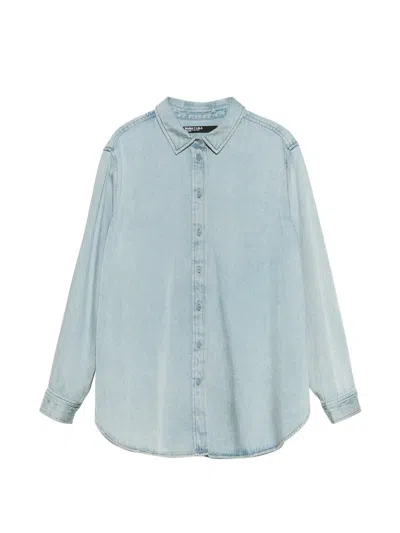 Bimba Y Lola Light Blue Straight Fluid Denim Shirt