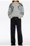 Bimba Y Lola Light Gray Tinsel Balloon Cardigan In Gray