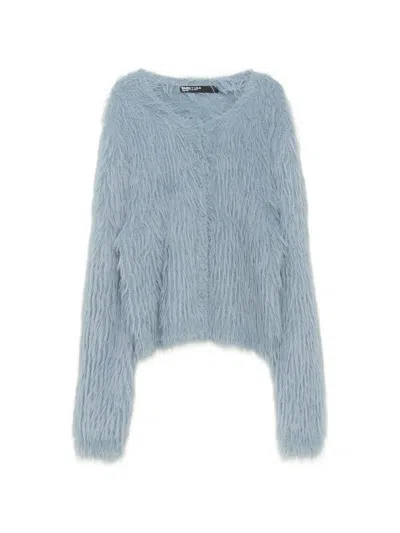 Bimba Y Lola Light-blue Straight Fur Cardigan