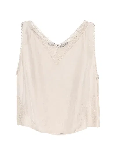 Bimba Y Lola Light-stone Lingerie-style Tank Top In Neutral