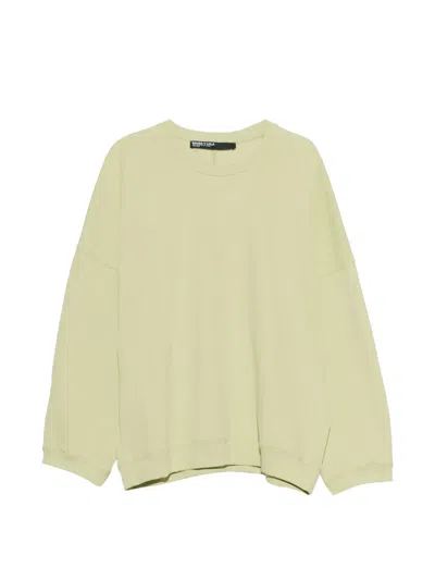Bimba Y Lola Lime Straight Sweatshirt With Topstitching In Yellow