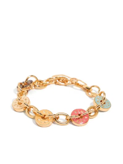 Bimba Y Lola Logo-charm Bracelet In Gold