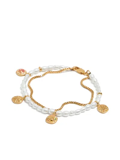 Bimba Y Lola Logo-charm Bracelet In Gold